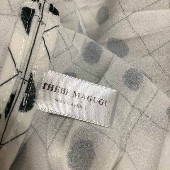 Thebe Magugu Fingerprint Neck-Cutout MIDI Dress Size M ( W331) - Picture 9 of 10